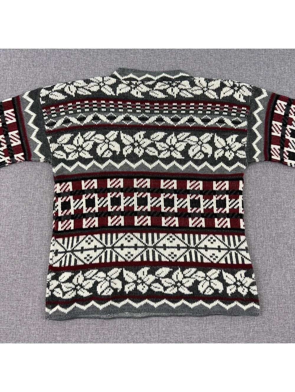 Vintage 80s 90s JG Browne Fair Isle Nordic Christmas Themed Sweater Size Medium